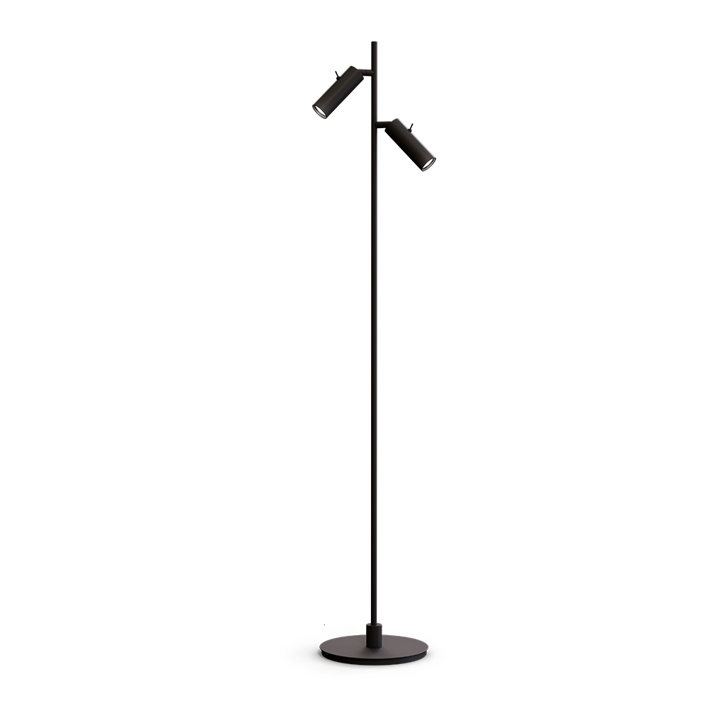 Pipeline 2 Matzwart vloerlamp Van Herstal - Met een hoogte van 132,6 cm en een basisdiameter van 20 cm is Pipeline een stabiele en stijlvolle verschijning die geschikt is voor zowel woonkamers, slaapkamers als thuiskantoren.