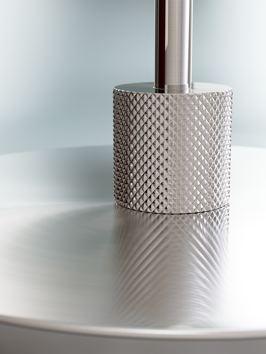 Gil il Grande 37cm Chroom tafellamp Van Herstal - De Gil il Grande tafellamp heeft een stijlvol en modern design en is volledig gemaakt van metaal met een elegante chroomafwerking.