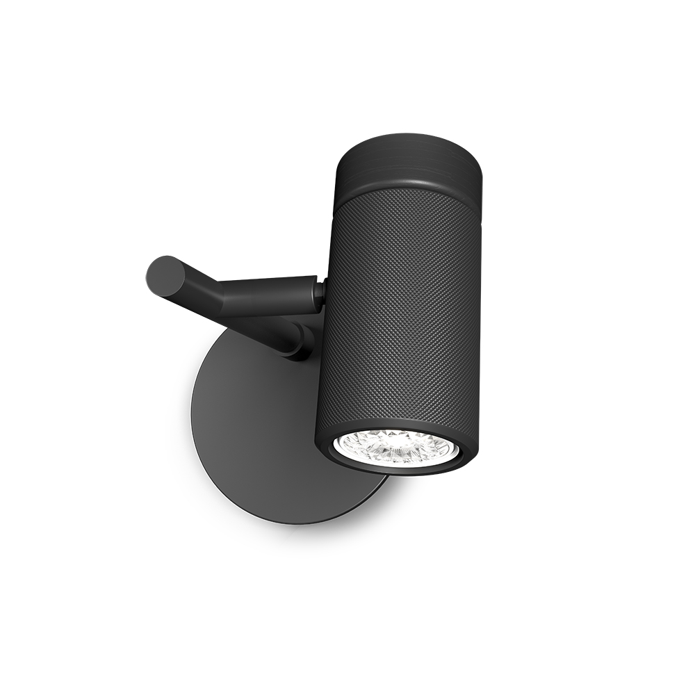 Holder Ø6 Zwart wandlamp Van Herstal - De structuur van de materialen zorgt ervoor dat de lamp tot leven komt.