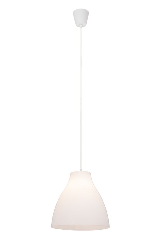 Bizen Ø28 Wit hanglamp Van Brilliant - De Bizen hanglamp heeft een klassiek design en past perfect boven de eettafel, waar hij zorgt voor gerichte en sfeervolle verlichting.