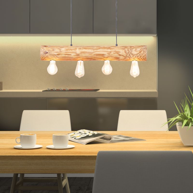 Trabo 70cm Hout hanglamp Van Brilliant - De combinatie van hout en moderne functionaliteit geeft de lamp een natuurlijke en tijdloze uitstraling.