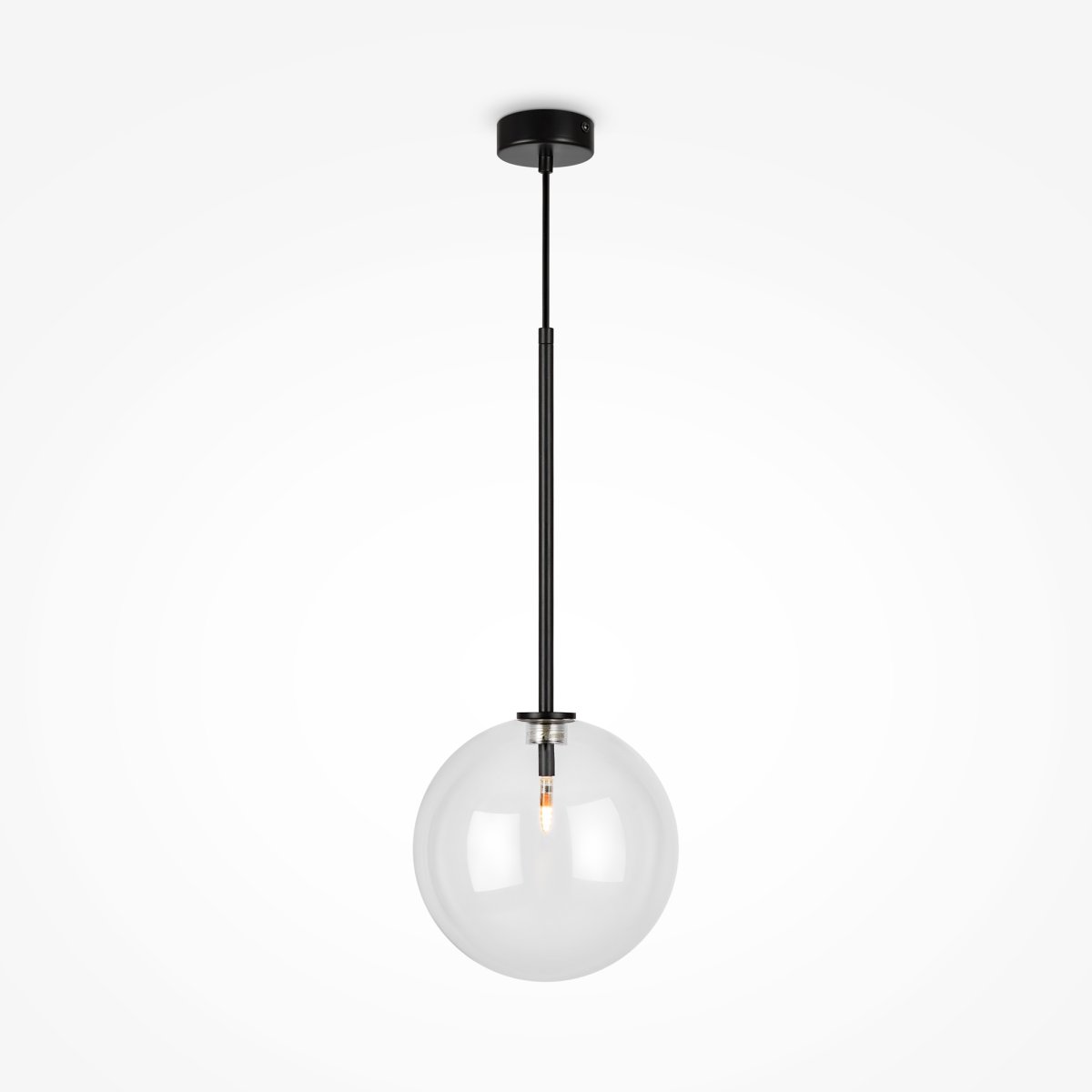 Mood Ø20 Zwart hanglamp Van Maytoni - Deze serie betovert door de harmonieuze verhoudingen en de unieke combinatie van de metalen structuur en de glazen bol.