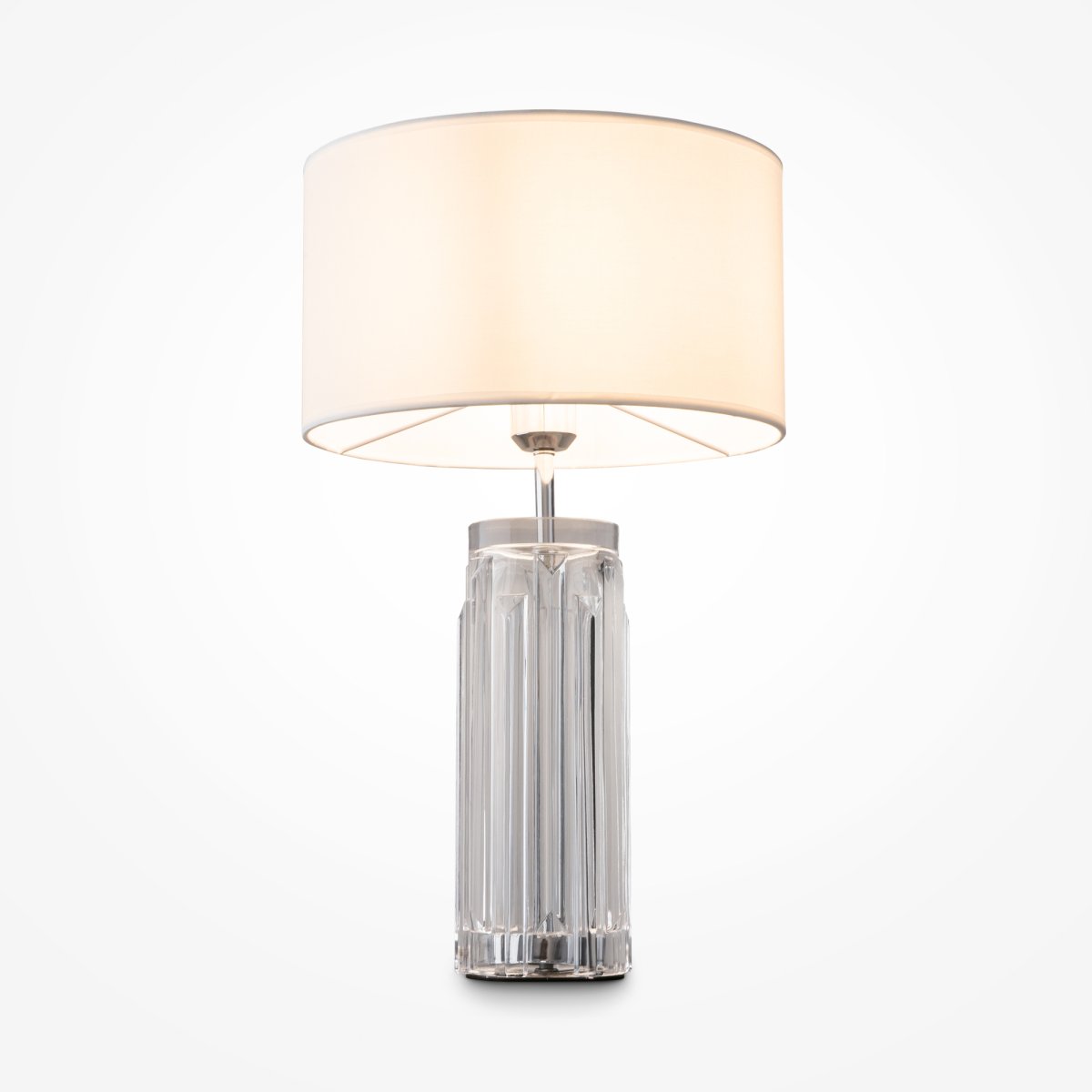 Muse 52cm Chroom tafellamp Van Maytoni - De Muse tafellamp heeft een elegant design met een gebeeldhouwde voet van gegoten glas, waardoor het een waar kunstwerk is.