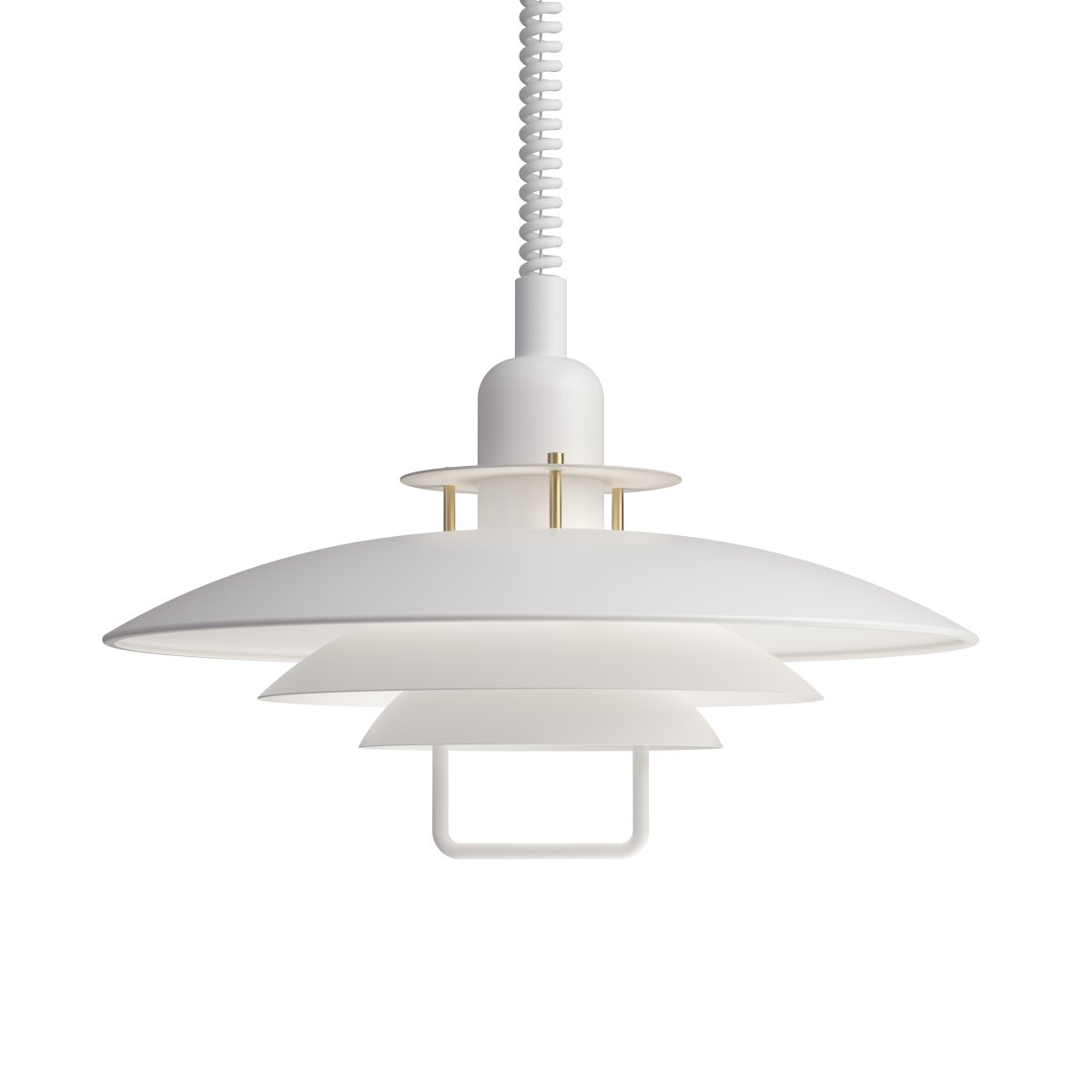 Primus II Ø43 Mat wit/messing hanglamp Van Belid - Primus is een populaire hanglamp voor in de keuken met een tijdloos design dat door de jaren heen is aangepast aan de trends.