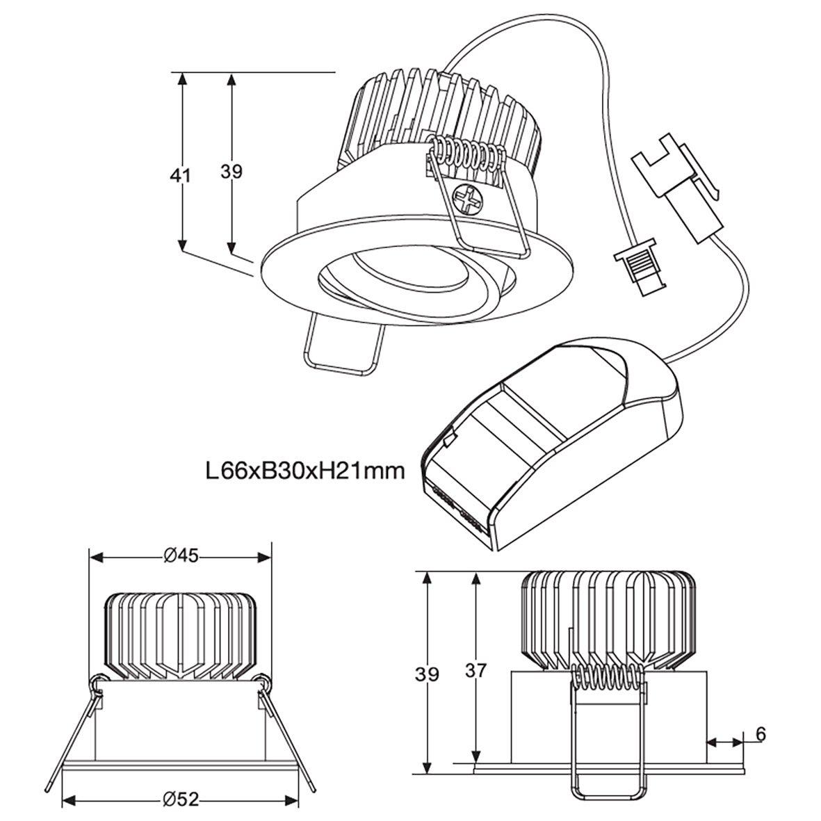 Q-15 Mini Downlight 2700K Wit Van Designlight - Met een lichtstroom van 278 lumen heeft de armatuur een breed scala aan toepassingen en kan deze zowel als decoratieve verlichting, accentverlichting als onderdeel van de algemene verlichting in een ruimte worden ge&iuml;nstalleerd.