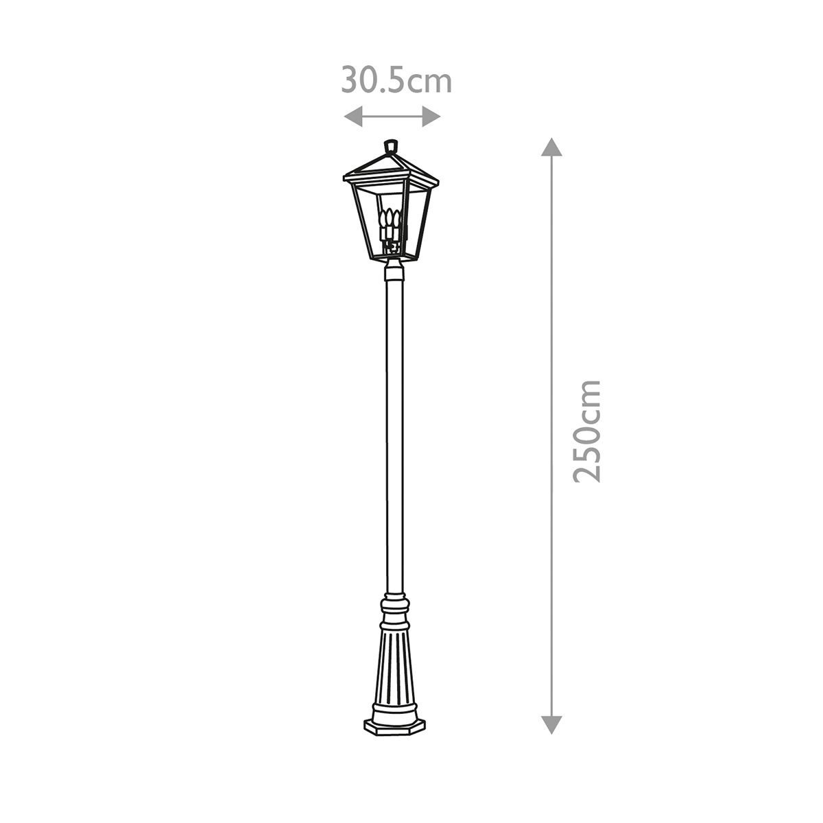 Alford Place 250cm Zwart lantaarnpaal Van Elstead Lighting - Alford Place &auml;r en stilren och klassisk lyktstolpe&nbsp;som ger din entr&eacute; eller tr&auml;dg&aring;rd en elegant touch.