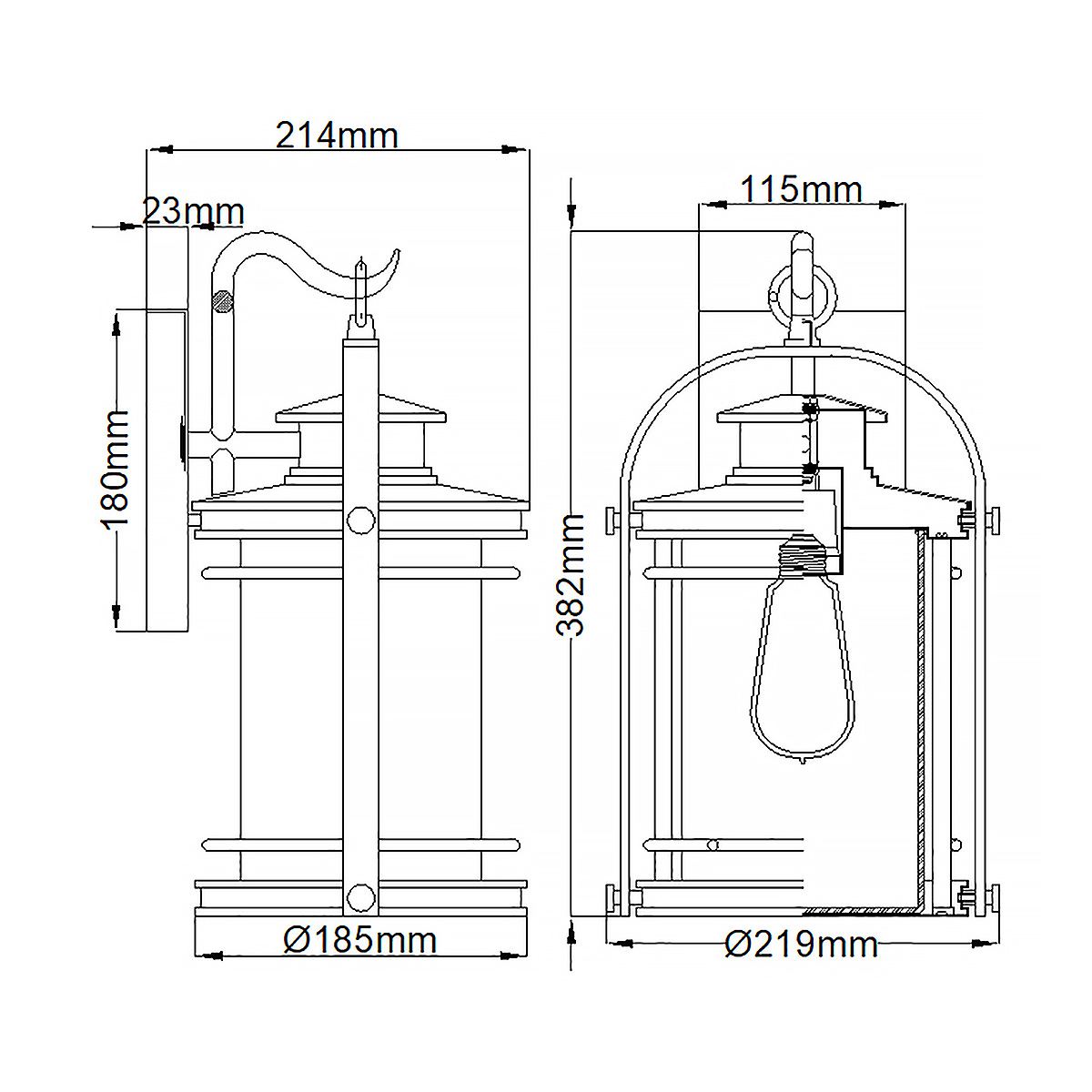 Booker 38cm Aluminium buitenlamp Van Elstead Lighting - Booker &auml;r en stilfull och robust fasadlampa med en design inspirerad av klassiska marina lanternor.