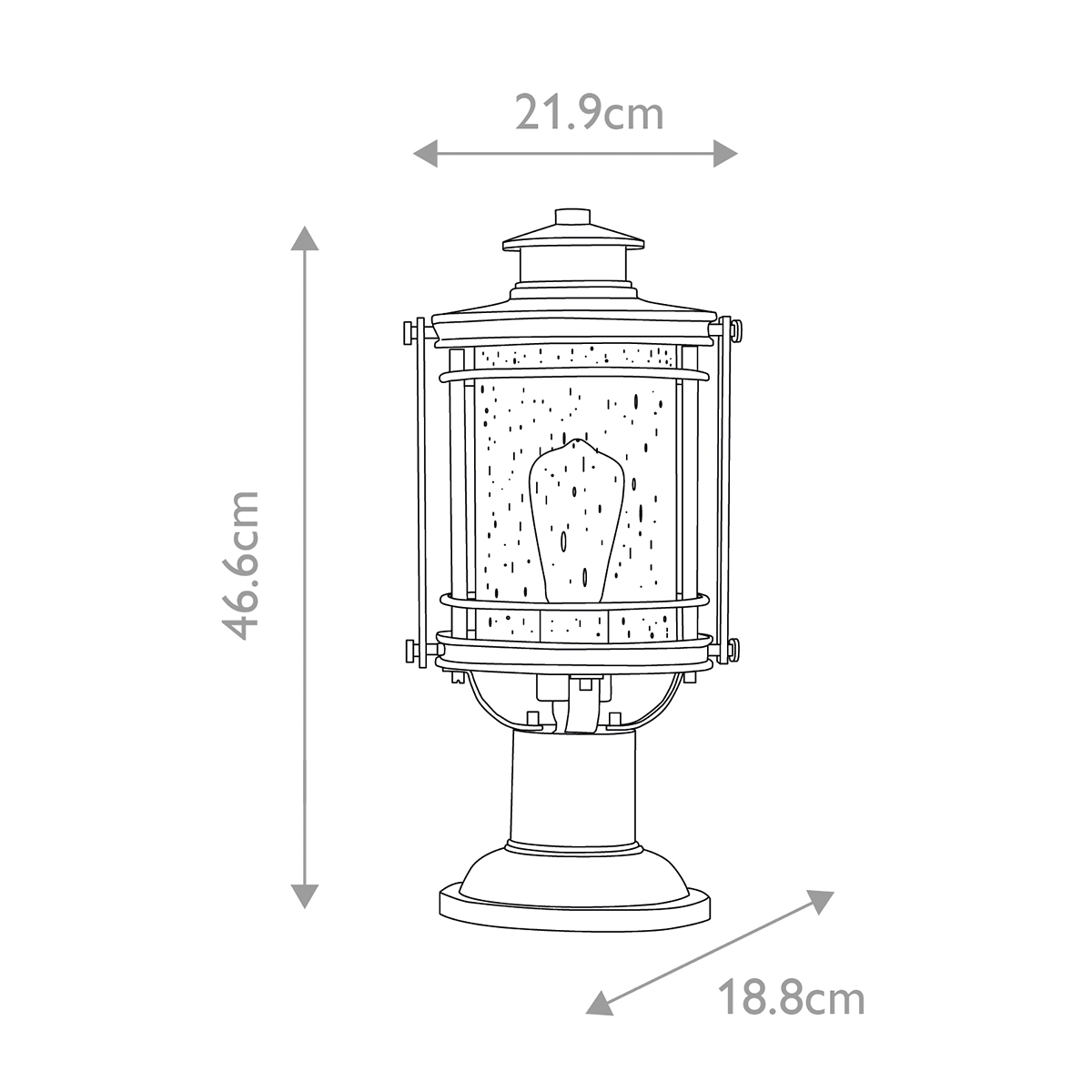 Booker 47cm Aluminium Van Elstead Lighting - Booker &auml;r en stilfull och robust portlykta med en design inspirerad av klassiska marina lanternor.