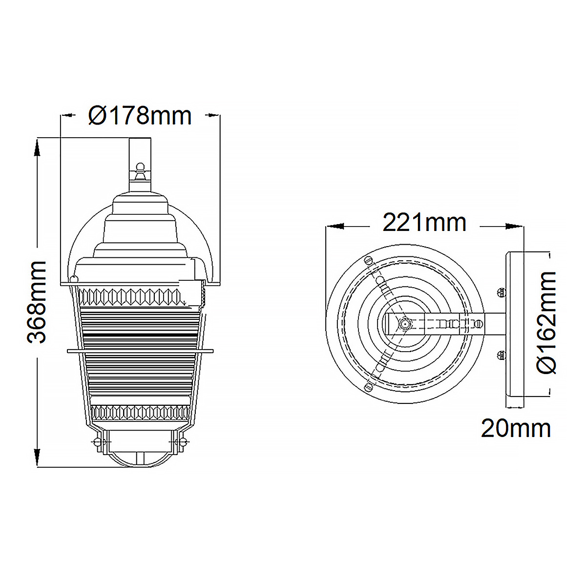 Chance Harbor 37cm Zink buitenlamp Van Elstead Lighting - Chance Harbor &auml;r en klassisk och robust fasadlampa med en design inspirerad av maritim stil.