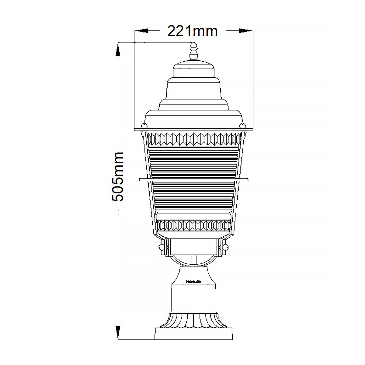 Chance Harbor 50cm Zink Van Elstead Lighting - Chance Harbor is een klassieke en robuuste havenlantaarn met een ontwerp geïnspireerd op de maritieme stijl.