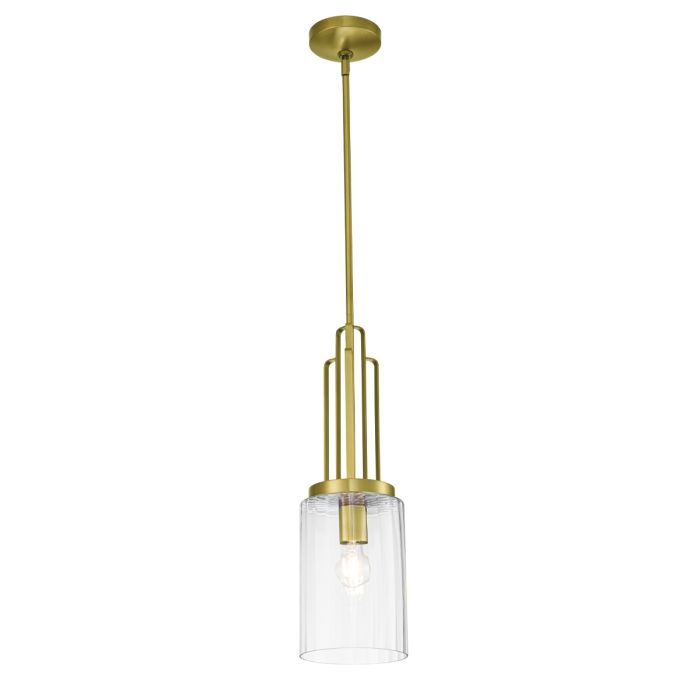 Kimrose Ø18 Geborsteld messing hanglamp Van Elstead Lighting - De Kimrose-collectie is een meesterwerk, geïnspireerd op de decoratieve details van het Madison Belmont-gebouw in New York City.