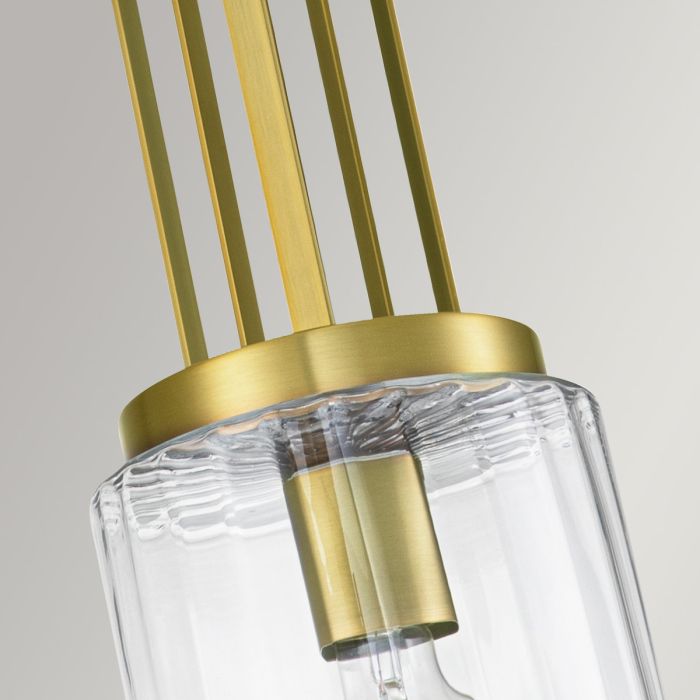 Kimrose Ø18 Geborsteld messing hanglamp Van Elstead Lighting - De Kimrose-collectie is een meesterwerk, geïnspireerd op de decoratieve details van het Madison Belmont-gebouw in New York City.