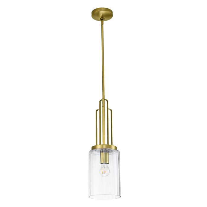 Kimrose Ø18 Geborsteld messing hanglamp Van Elstead Lighting - De Kimrose-collectie is een meesterwerk, geïnspireerd op de decoratieve details van het Madison Belmont-gebouw in New York City.