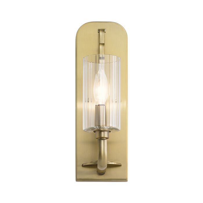 Kimrose 35cm Geborsteld messing wandlamp Van Elstead Lighting - De Kimrose-collectie is een meesterwerk, ge&iuml;nspireerd op de decoratieve details van het Madison Belmont-gebouw in New York City.