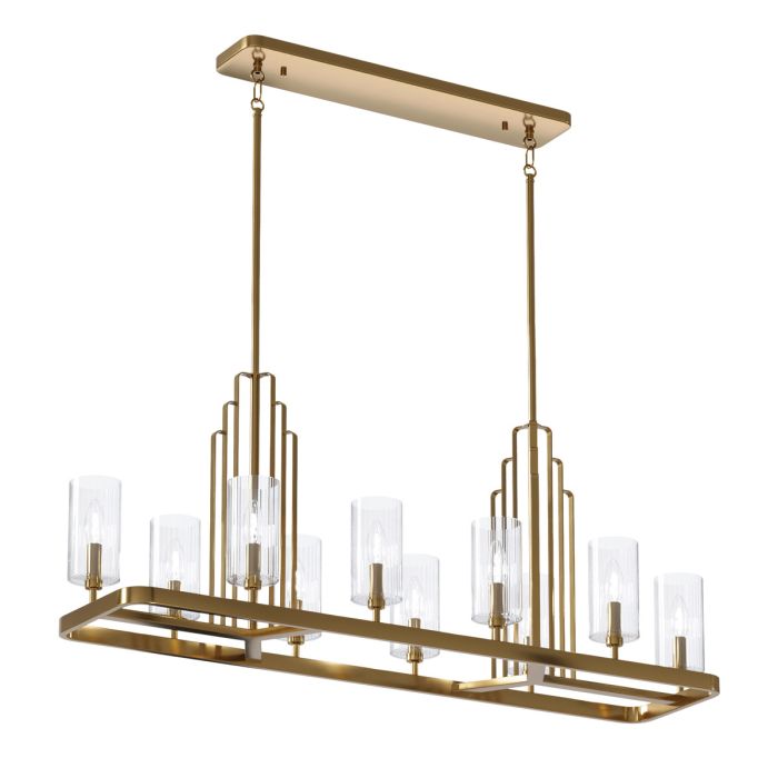 Kimrose 114cm Geborsteld messing hanglamp Van Elstead Lighting - De Kimrose-collectie is een meesterwerk, geïnspireerd op de decoratieve details van het Madison Belmont-gebouw in New York City.