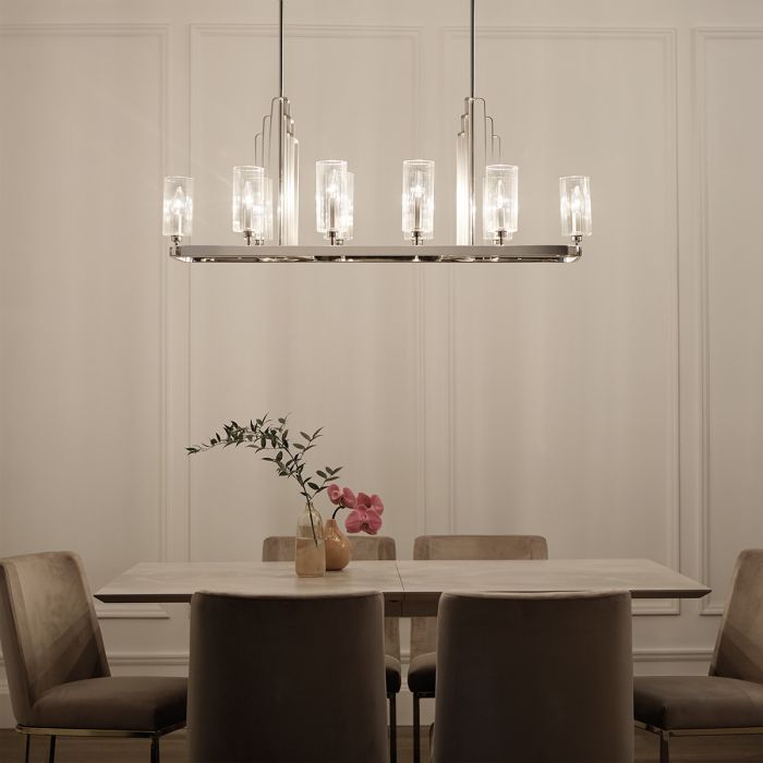 Kimrose 114cm Nikkel hanglamp Van Elstead Lighting - De Kimrose-collectie is een meesterwerk, geïnspireerd op de decoratieve details van het Madison Belmont-gebouw in New York City.