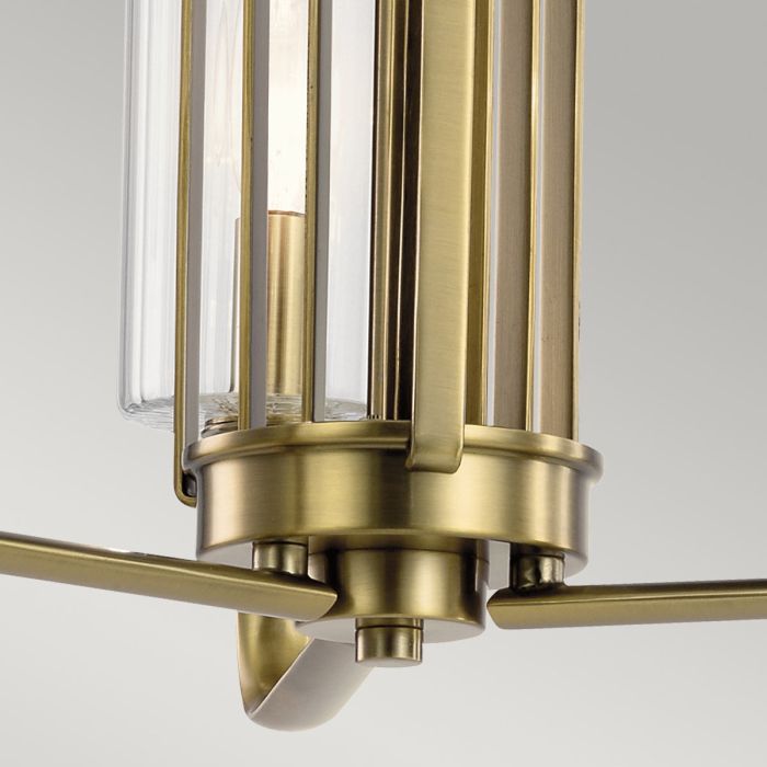Kimrose Ø45 Geborsteld messing hanglamp Van Elstead Lighting - De Kimrose-collectie is een meesterwerk, geïnspireerd op de decoratieve details van het Madison Belmont-gebouw in New York City.