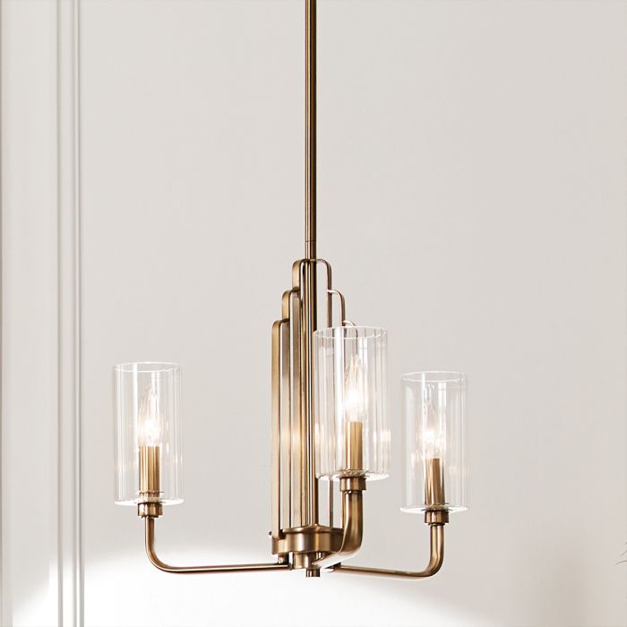 Kimrose Ø45 Geborsteld messing hanglamp Van Elstead Lighting - De Kimrose-collectie is een meesterwerk, geïnspireerd op de decoratieve details van het Madison Belmont-gebouw in New York City.