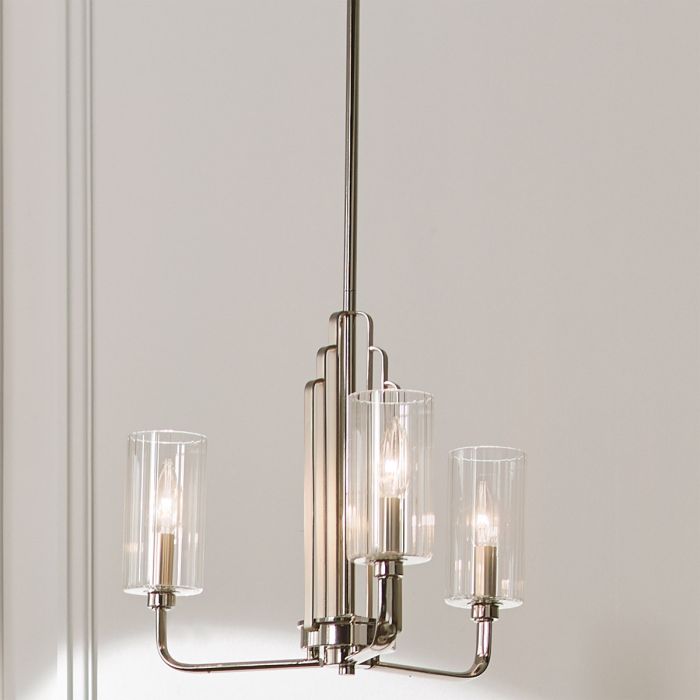 Kimrose Ø45 Nikkel hanglamp Van Elstead Lighting - De Kimrose-collectie is een meesterwerk, geïnspireerd op de decoratieve details van het Madison Belmont-gebouw in New York City.