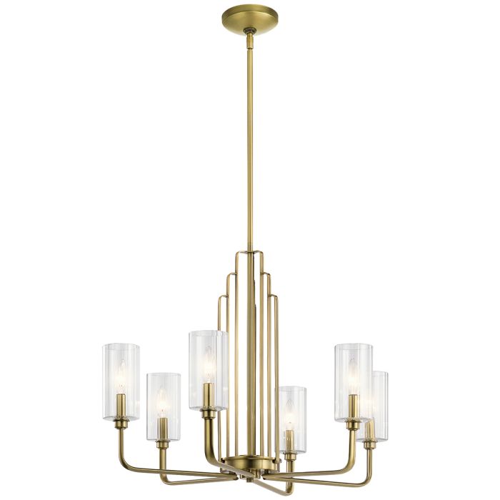 Kimrose Ø68 Geborsteld messing hanglamp Van Elstead Lighting - De Kimrose-collectie is een meesterwerk, geïnspireerd op de decoratieve details van het Madison Belmont-gebouw in New York City.