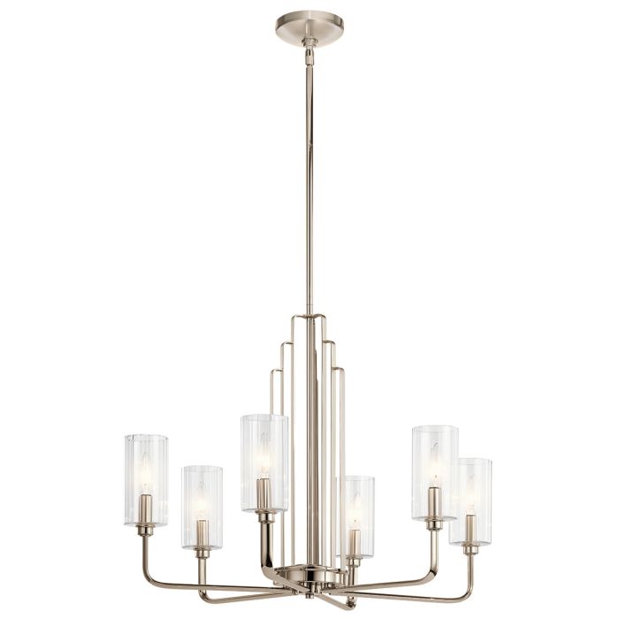 Kimrose Ø68 Nikkel hanglamp Van Elstead Lighting - De Kimrose-collectie is een meesterwerk, geïnspireerd op de decoratieve details van het Madison Belmont-gebouw in New York City.