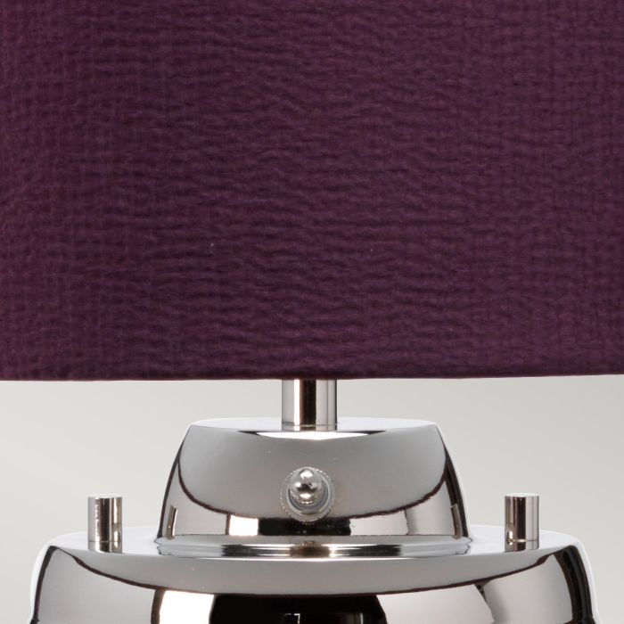 Milne 64cm Paars tafellamp Van Elstead Lighting - Till sk&auml;rmen beh&ouml;vs en E27 ljusk&auml;lla (ej inkluderad) och till basen ing&aring;r en utbytbar 8W LED GU10-lampa, som ger 560 lumen vid en f&auml;rgtemperatur p&aring; 3000K.