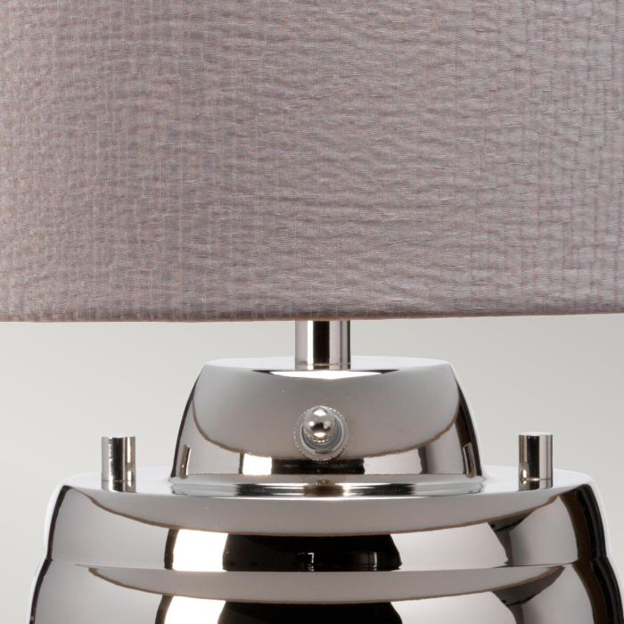 Milne 64cm Grijs tafellamp Van Elstead Lighting - Till sk&auml;rmen beh&ouml;vs en E27 ljusk&auml;lla (ej inkluderad) och till basen ing&aring;r en utbytbar 8W LED GU10-lampa, som ger 560 lumen vid en f&auml;rgtemperatur p&aring; 3000K.