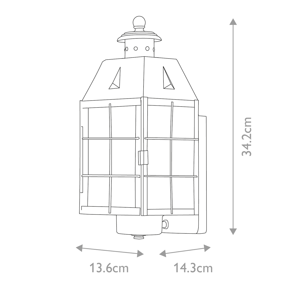 Nantucket 34cm Antiek messing buitenlamp Van Elstead Lighting - Gemaakt van massief messing en glas, het is een stevige en elegante constructie die met de tijd alleen maar mooier wordt.