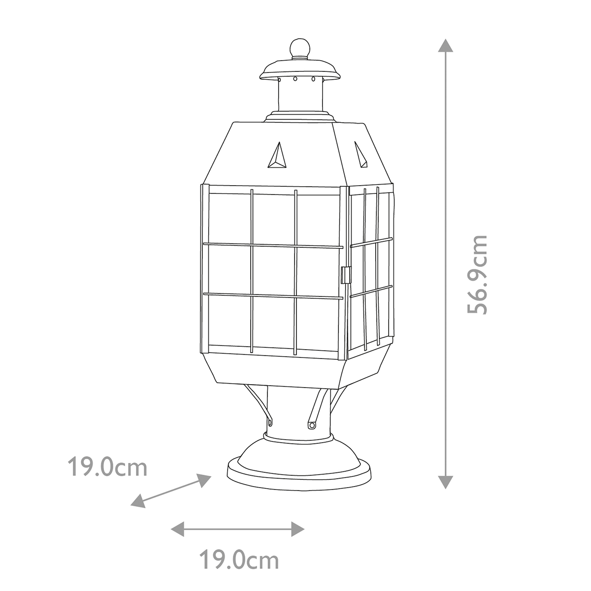 Nantucket 57cm Antiek messing Van Elstead Lighting - Tillverkad av massiv m&auml;ssing och glas, erbjuder den en robust och elegant konstruktion som &aring;ldras vackert &ouml;ver tid.