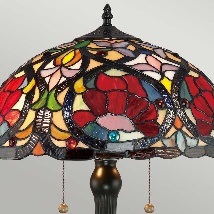Larissa 58cm Veelkleurig Van Elstead Lighting - Larissa is een elegante Tiffany tafellamp met een handgemaakte kap van geblazen kunstglas.