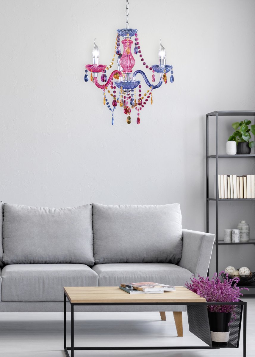Luster Ø46 Veelkleurig kinderlamp Van Trio Lighting - De glamoureuze, opvallende kleur past perfect in kinderkamers en bijzondere interieurstijlen en maakt indruk met zijn smaakvolle design en eersteklas lichtomstandigheden.