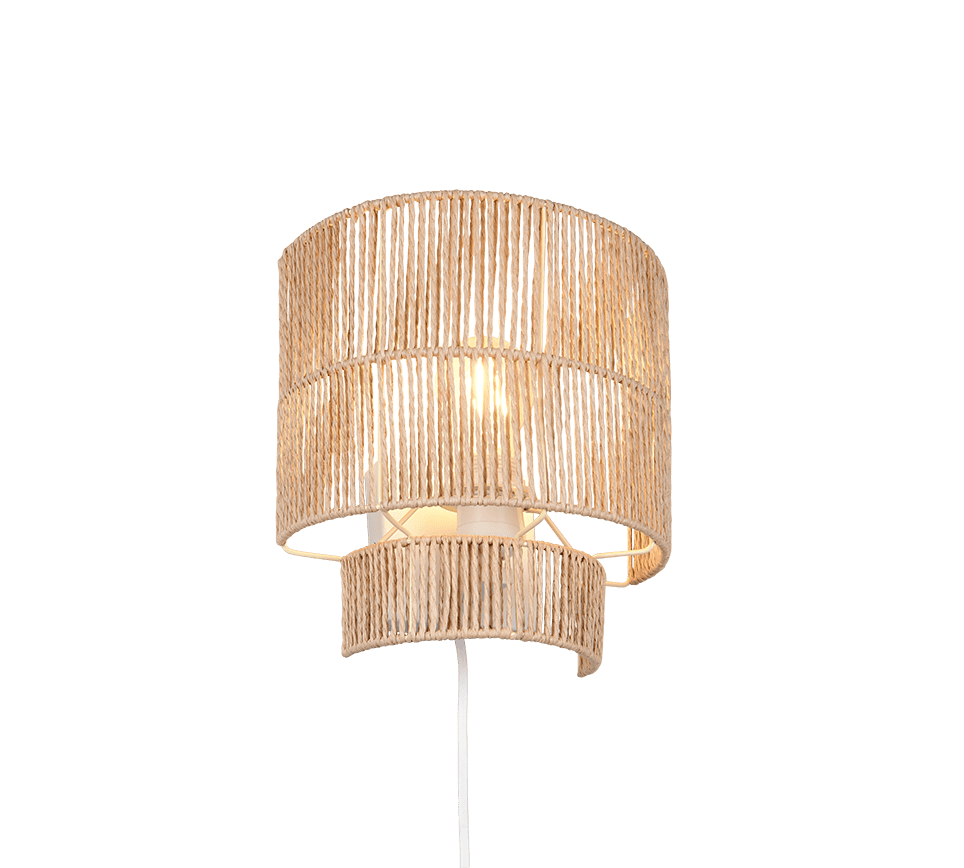 Satna 24cm Natuur wandlamp Van Trio Lighting - Satna is een moderne wandlamp met een eenvoudig design.