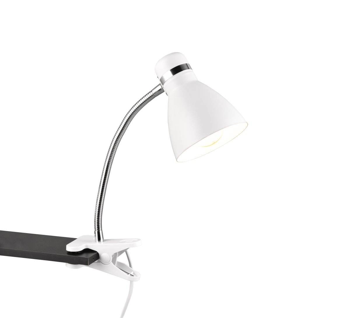 Harvey Wit klemlamp Van Trio Lighting - De matwitte armatuur is eenvoudig te combineren met verschillende interieur- en kleurconcepten en past prachtig in uw interieur.