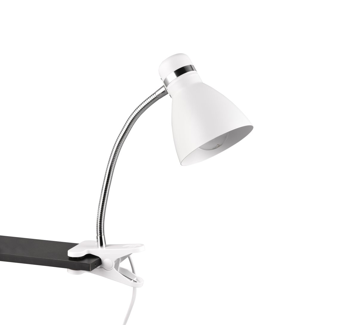 Harvey Wit klemlamp Van Trio Lighting - De matwitte armatuur is eenvoudig te combineren met verschillende interieur- en kleurconcepten en past prachtig in uw interieur.