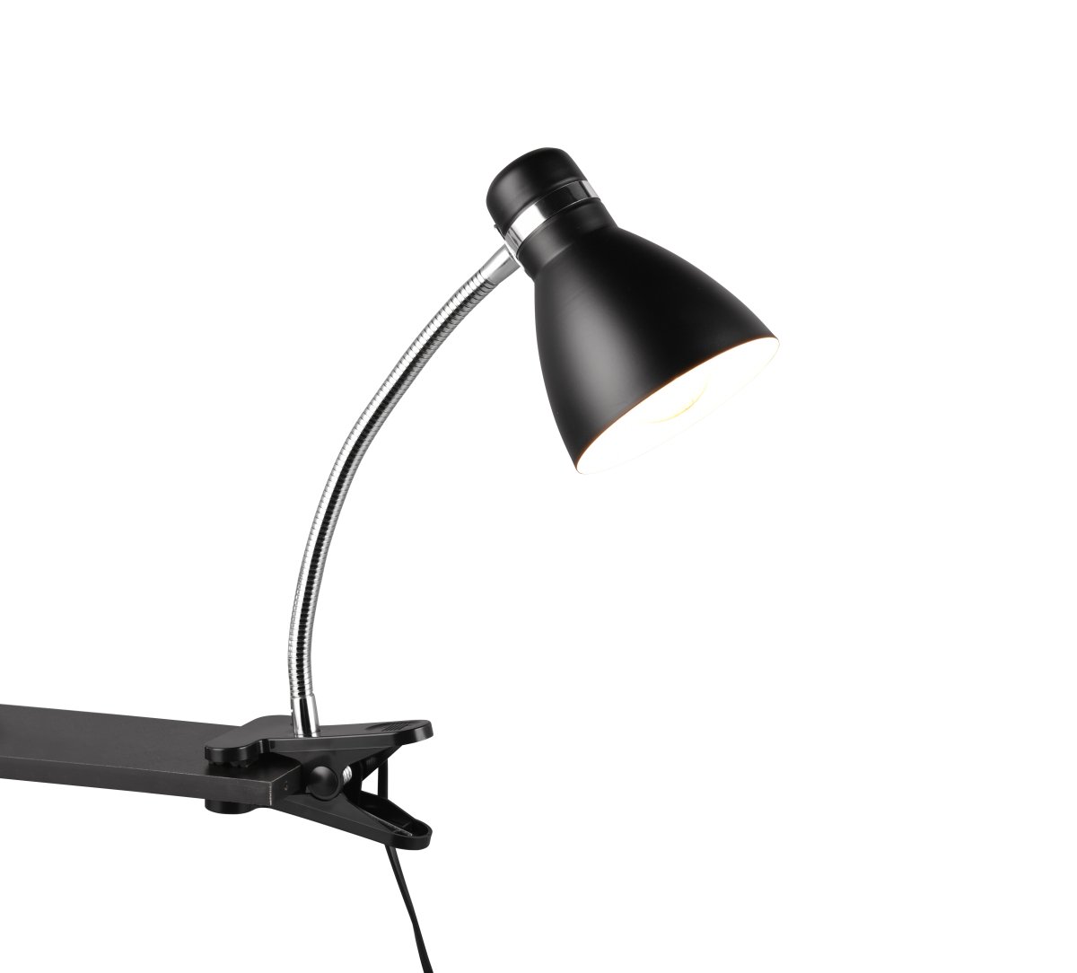 Harvey Zwart klemlamp Van Trio Lighting - De matzwarte armatuur is eenvoudig te combineren met verschillende interieur- en kleurconcepten en past prachtig in uw interieur.
