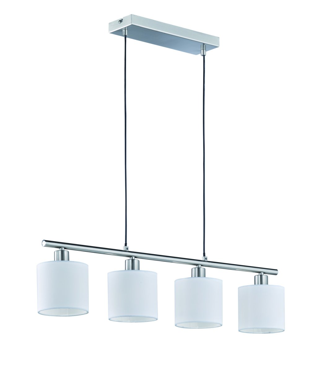 Tommy 75cm Wit hanglamp Van Trio Lighting - Dankzij de vier lichtbronnen en de verstelbare ophanglengte tot 150 cm is de lamp ideaal voor het centreren van verlichting en het cre&euml;ren van een uitnodigende sfeer.