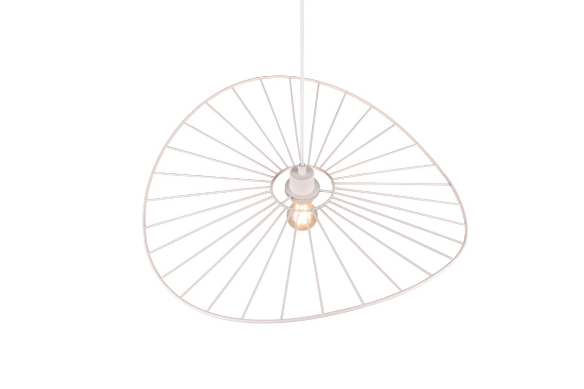 Chapeau Ø60 Wit hanglamp Van Trio Lighting - Dankzij de decoratieve metalen behuizing is het een perfecte aanvulling in woon- en eetkamers, waar het door het prachtige spel van licht en schaduw een uniek gevoel van lichtheid toevoegt.