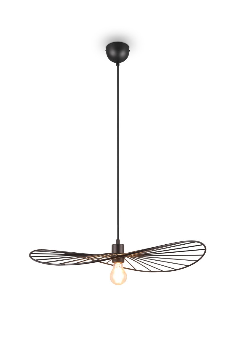 Chapeau Ø60 Zwart hanglamp Van Trio Lighting - Dankzij de decoratieve metalen behuizing is het een perfecte aanvulling in woon- en eetkamers, waar het door het prachtige spel van licht en schaduw een uniek gevoel van lichtheid toevoegt.