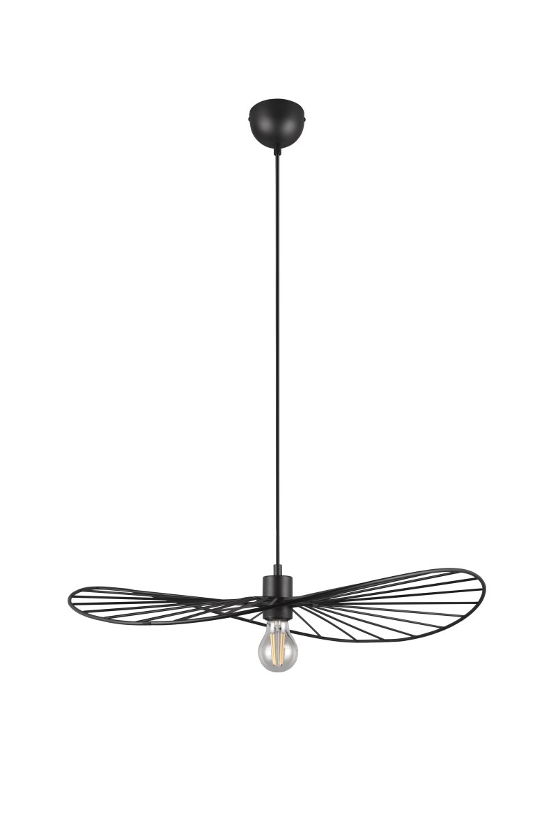Chapeau Ø60 Zwart hanglamp Van Trio Lighting - Dankzij de decoratieve metalen behuizing is het een perfecte aanvulling in woon- en eetkamers, waar het door het prachtige spel van licht en schaduw een uniek gevoel van lichtheid toevoegt.