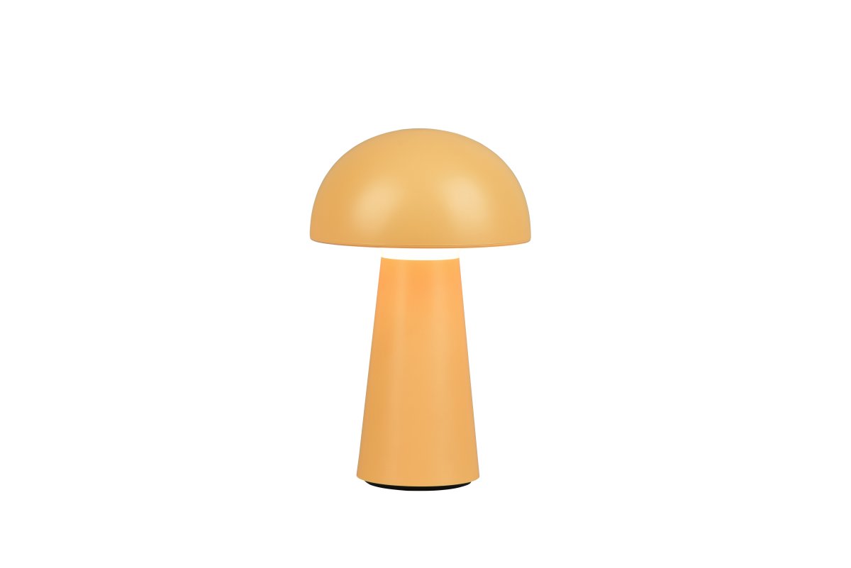 Lennon 22cm Goud Draagbare Van Trio Lighting - De lamp werkt op batterijen en is eenvoudig mee te nemen naar tuinfeestjes.