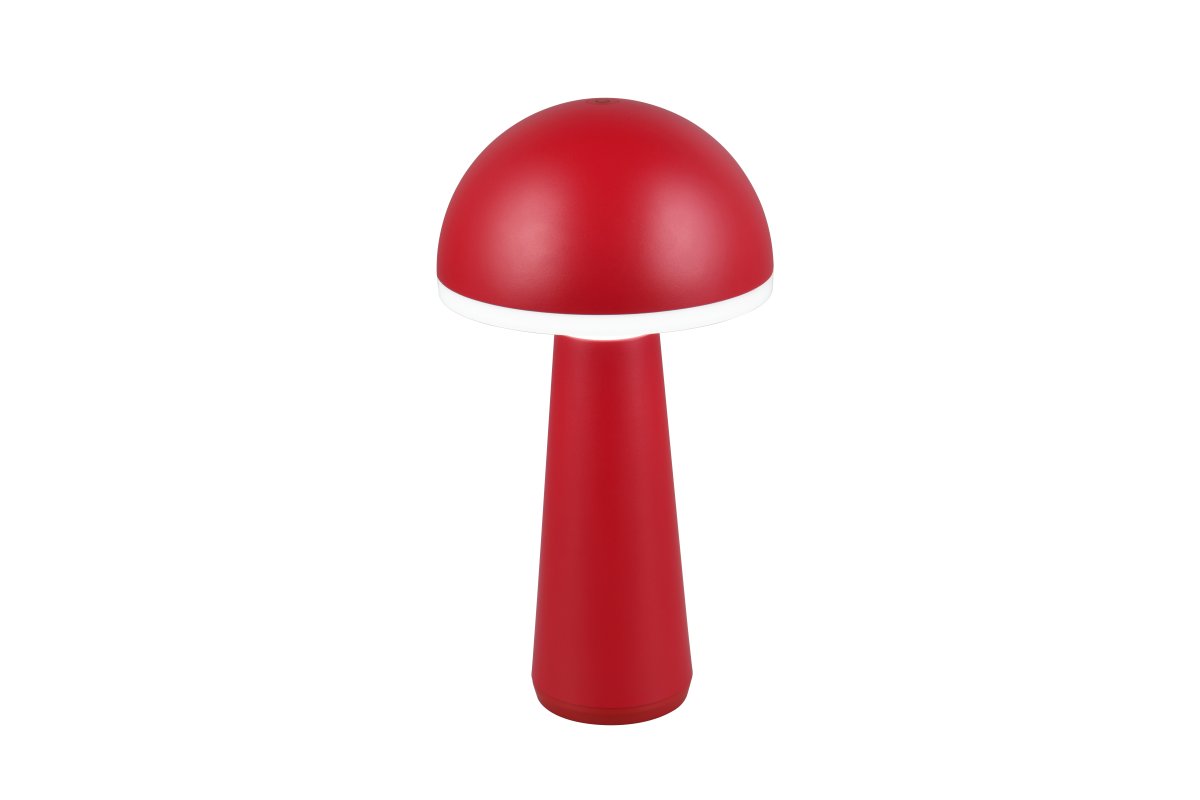Fungo 30cm ROOD Draagbare Van Trio Lighting - De draagbare tafellamp Fungo combineert een tijdloos design met innovatieve functies, waardoor het een favoriet is onder de oplaadbare lampen.