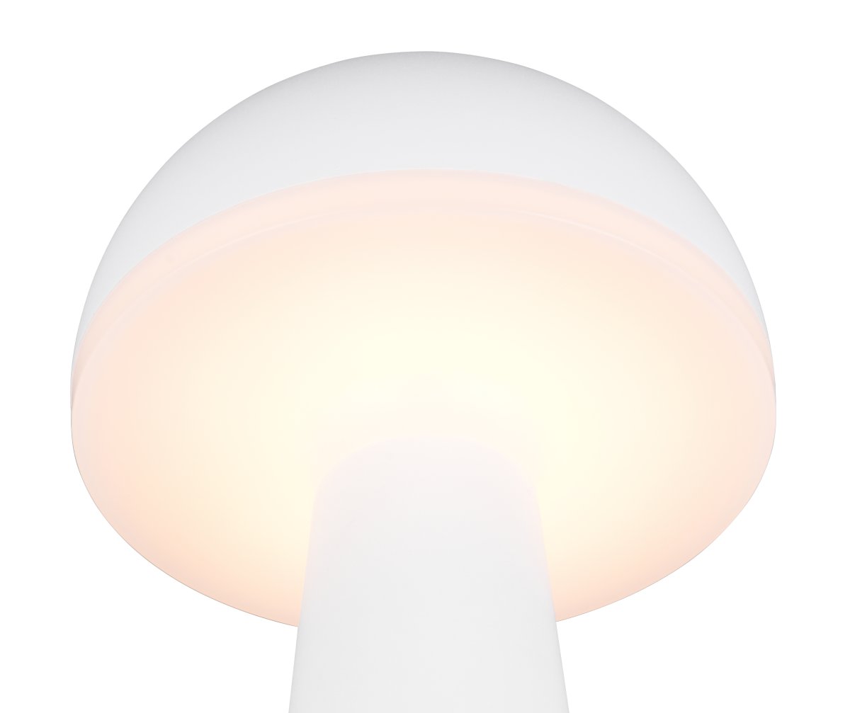 Fungo 30cm Wit Draagbare Van Trio Lighting - De draagbare tafellamp Fungo combineert een tijdloos design met innovatieve functies, waardoor het een favoriet is onder de oplaadbare lampen.