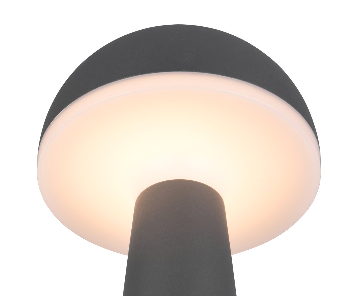 Fungo 30cm Antraciet Draagbare Van Trio Lighting - De draagbare tafellamp Fungo combineert een tijdloos design met innovatieve functies, waardoor het een favoriet is onder de oplaadbare lampen.