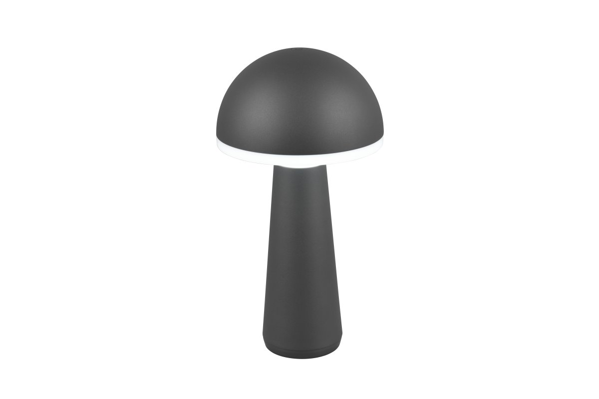 Fungo 30cm Antraciet Draagbare Van Trio Lighting - De draagbare tafellamp Fungo combineert een tijdloos design met innovatieve functies, waardoor het een favoriet is onder de oplaadbare lampen.