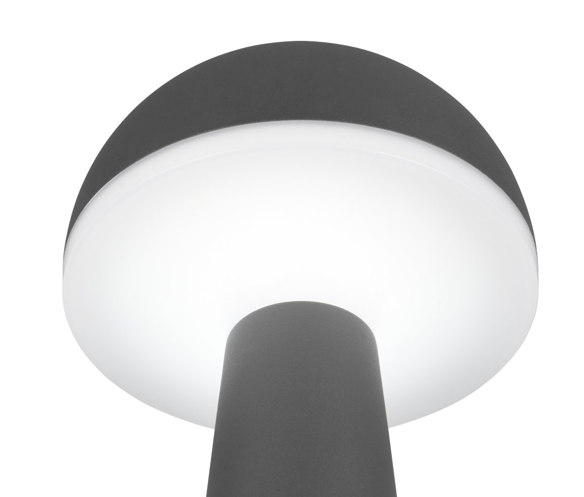 Fungo 30cm Antraciet Draagbare Van Trio Lighting - De draagbare tafellamp Fungo combineert een tijdloos design met innovatieve functies, waardoor het een favoriet is onder de oplaadbare lampen.