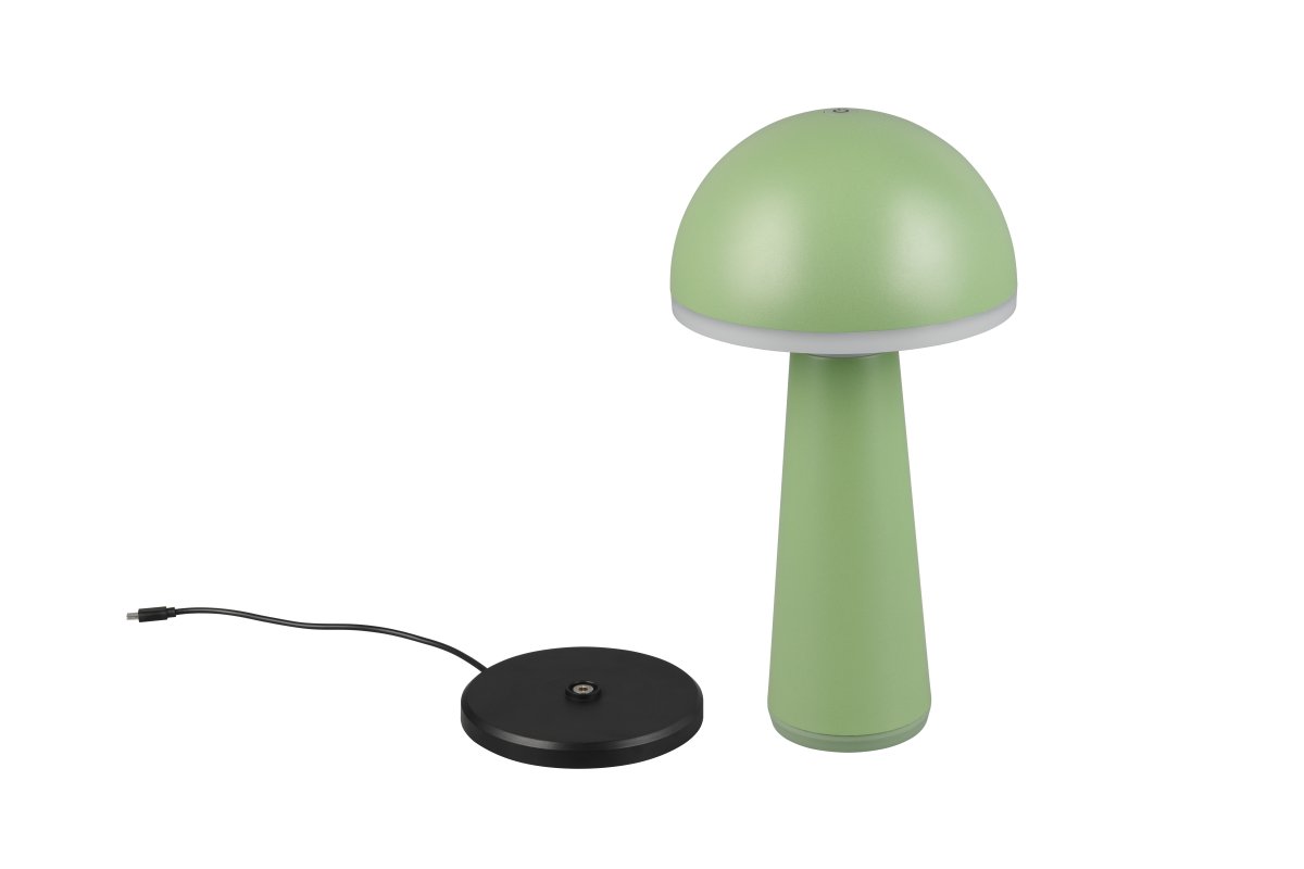 Fungo 30cm Groente Draagbare Van Trio Lighting - De draagbare tafellamp Fungo combineert een tijdloos design met innovatieve functies, waardoor het een favoriet is onder de oplaadbare lampen.