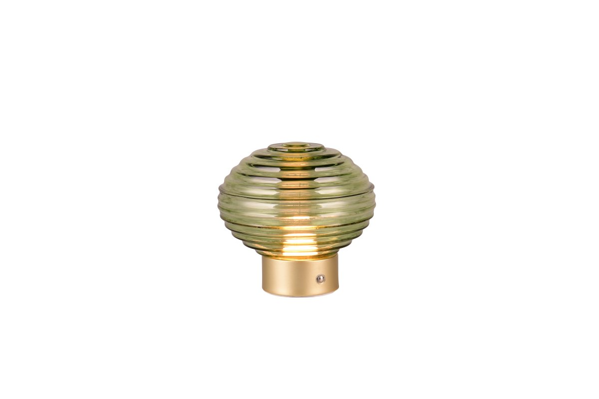 Earl 14cm Groente Draagbare Van Trio Lighting - Of het nu op een tafel, een dressoir of in een gezellige hoek staat - de prachtig vormgegeven EARL tafellamp verspreidt overal zijn charmante licht.
