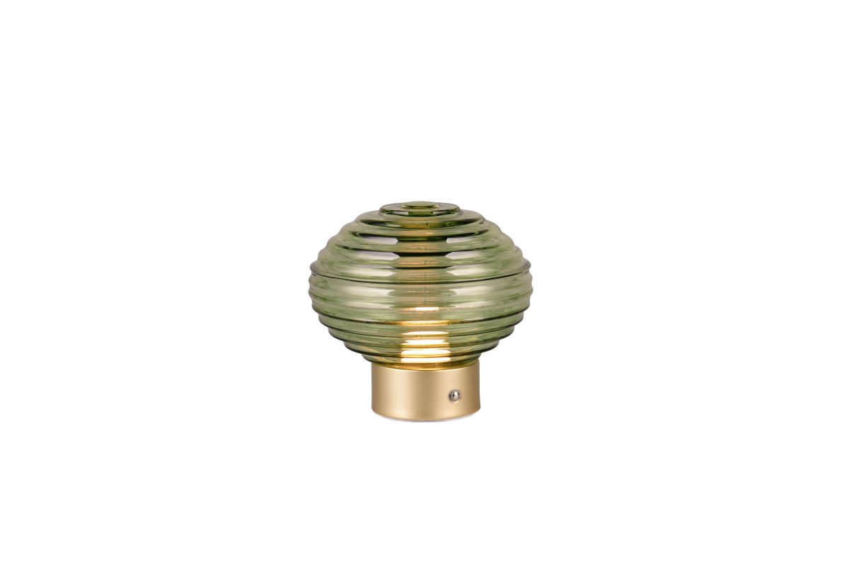Earl 14cm Groente Draagbare Van Trio Lighting - Of het nu op een tafel, een dressoir of in een gezellige hoek staat - de prachtig vormgegeven EARL tafellamp verspreidt overal zijn charmante licht.