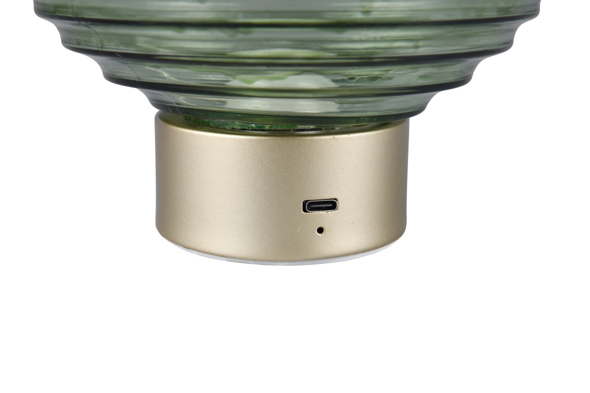 Earl 14cm Groente Draagbare Van Trio Lighting - Of het nu op een tafel, een dressoir of in een gezellige hoek staat - de prachtig vormgegeven EARL tafellamp verspreidt overal zijn charmante licht.
