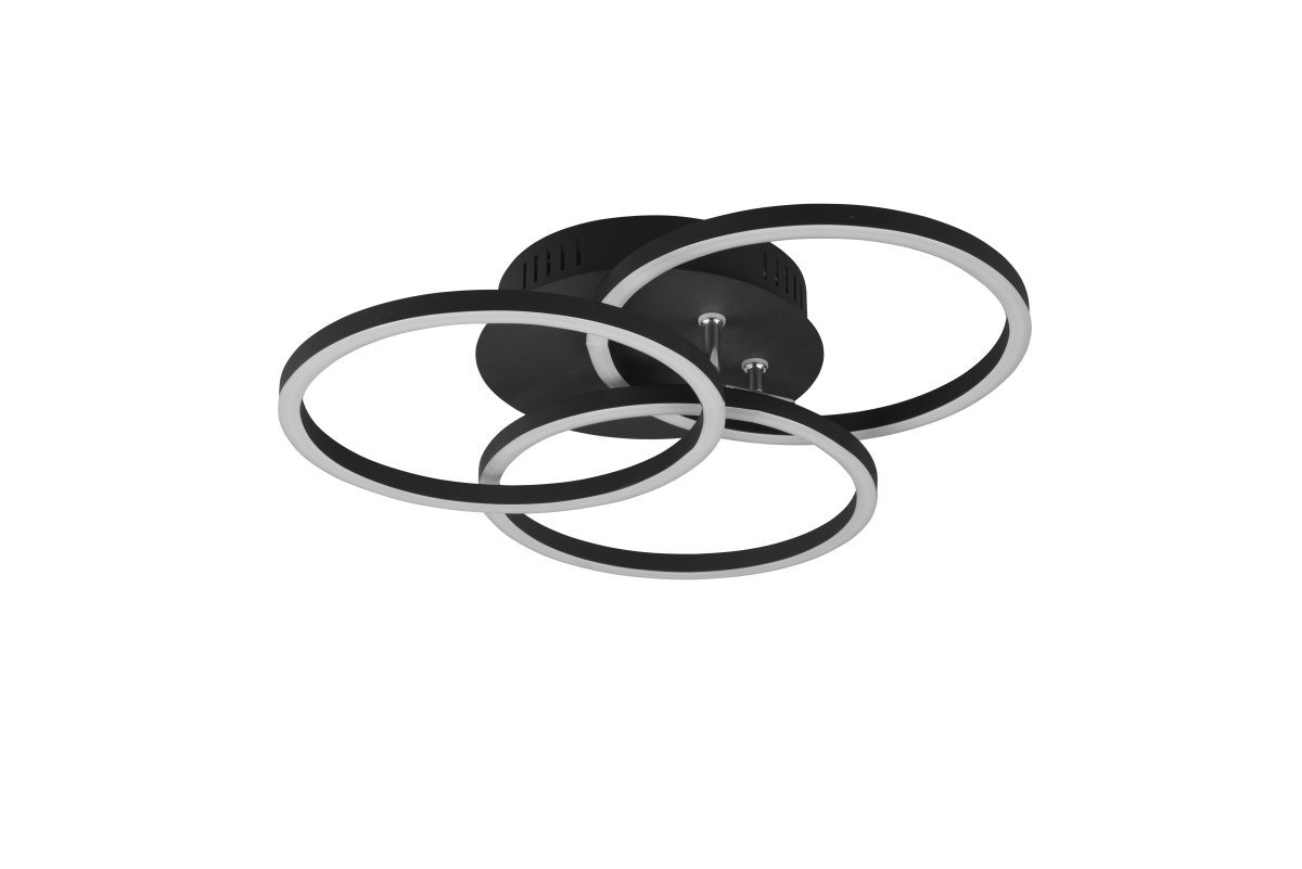 Circle Ø43 Zwart plafondlamp Van Trio Lighting - Met de afstandsbediening kunt u niet alleen de helderheid naar wens aanpassen, maar ook de kleurtemperatuur regelen van koud wit tot warm wit.